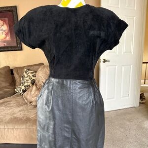 Vintage Morgan Taylor leather and suede dress